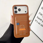 Baby Pink Hermès iPhone 17 Pro Max Case with Card Slot – Luxury Leather Hermes Phone Case