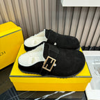 Hermès Suede Fur Slippers – slippers product image 13