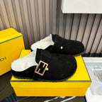 Hermès Suede Fur Slippers – slippers product image 14