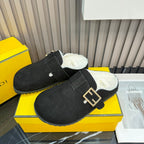 Hermès Suede Fur Slippers – slippers product image 2