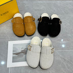 Hermès Suede Fur Slippers – slippers product image 8