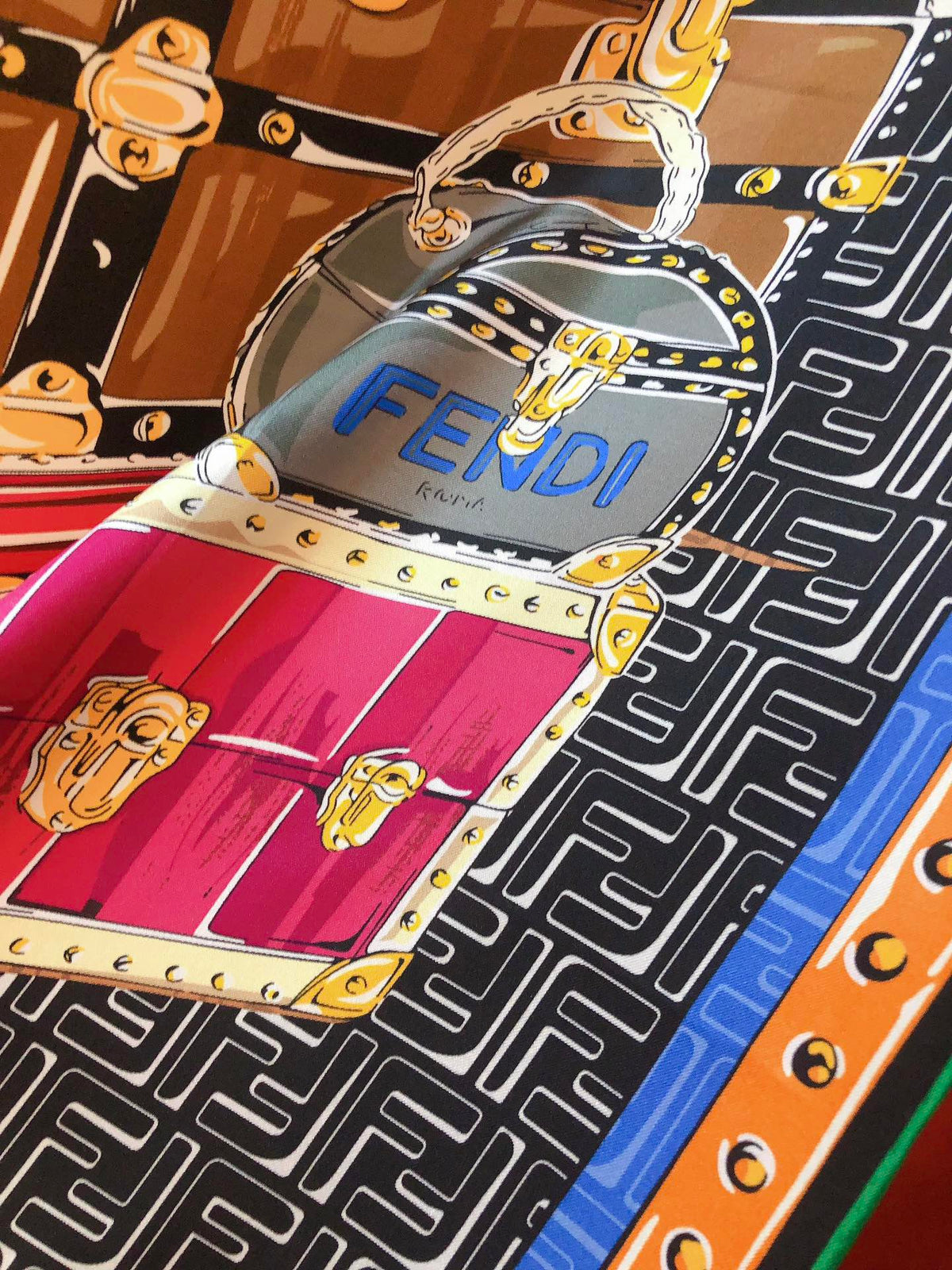 Hermès Vintage Handbag Graphic Print Silk Scarf for Women – product image 16