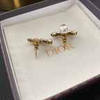 Rhinestone Pendants Letters Earrings