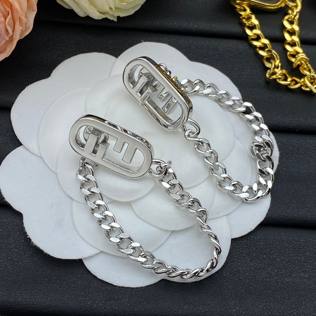 O'Lock Metal Chain Earrings