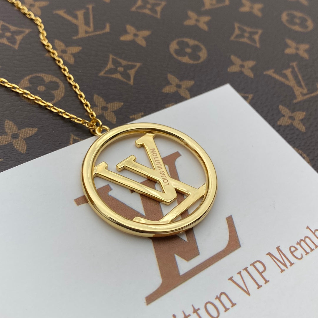 Louis Vuitton Big Circle Logo Necklace – Luxury Designer Jewelry – product image 3