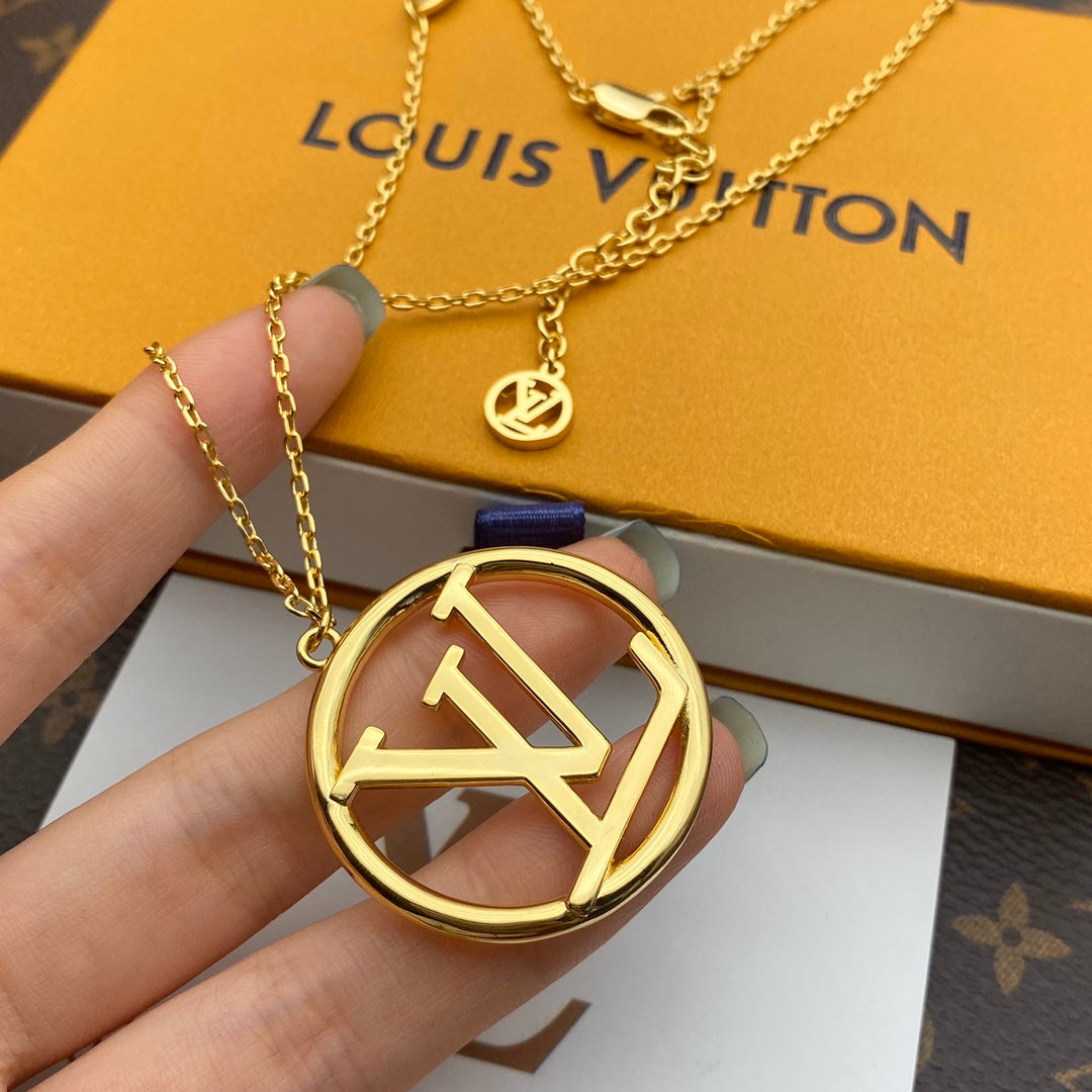 Louis Vuitton Big Circle Logo Necklace – Luxury Designer Jewelry – product image 4