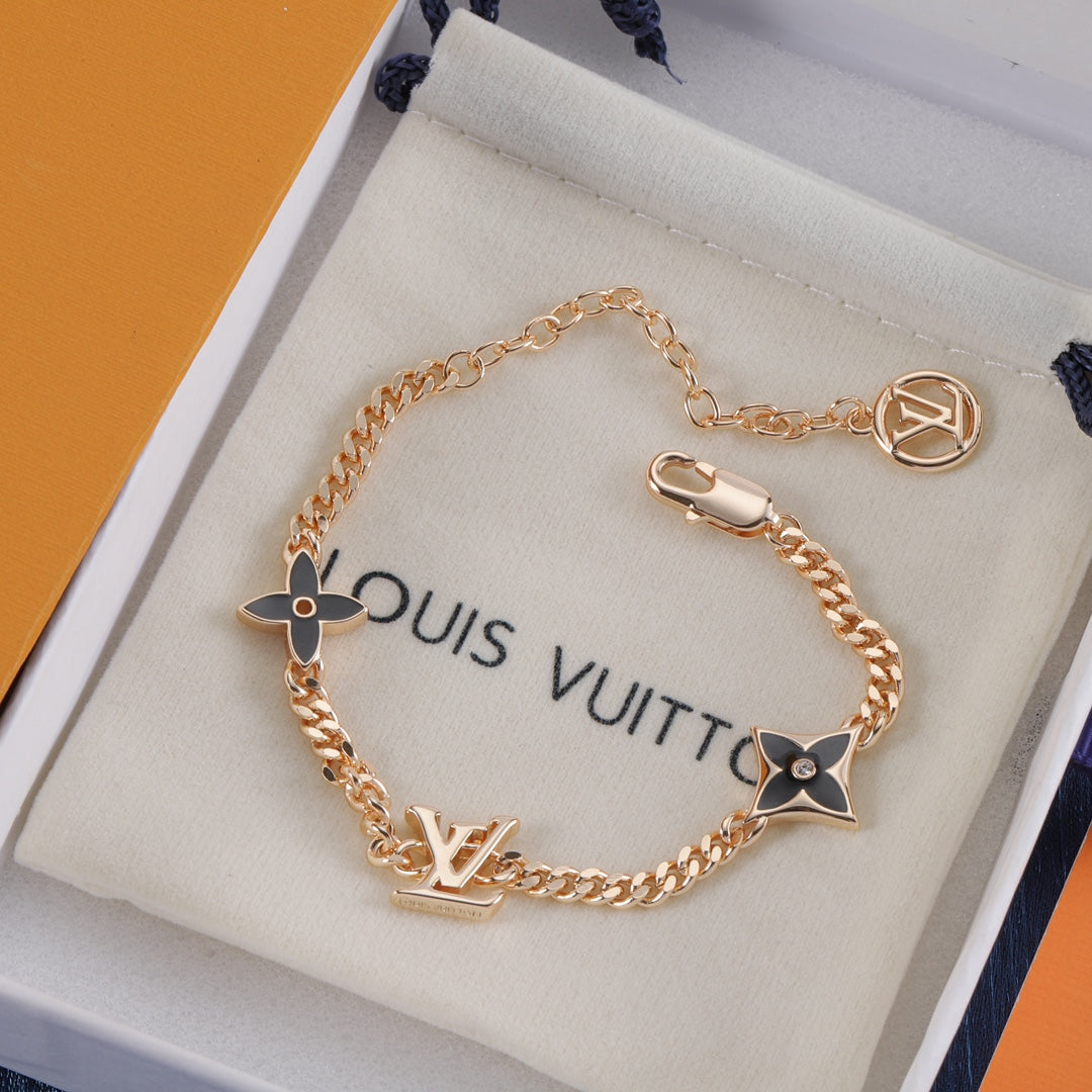 Louis Vuitton Black Four-Leaf Clover Metal Bracelet – Luxury Jewelry – product image 4
