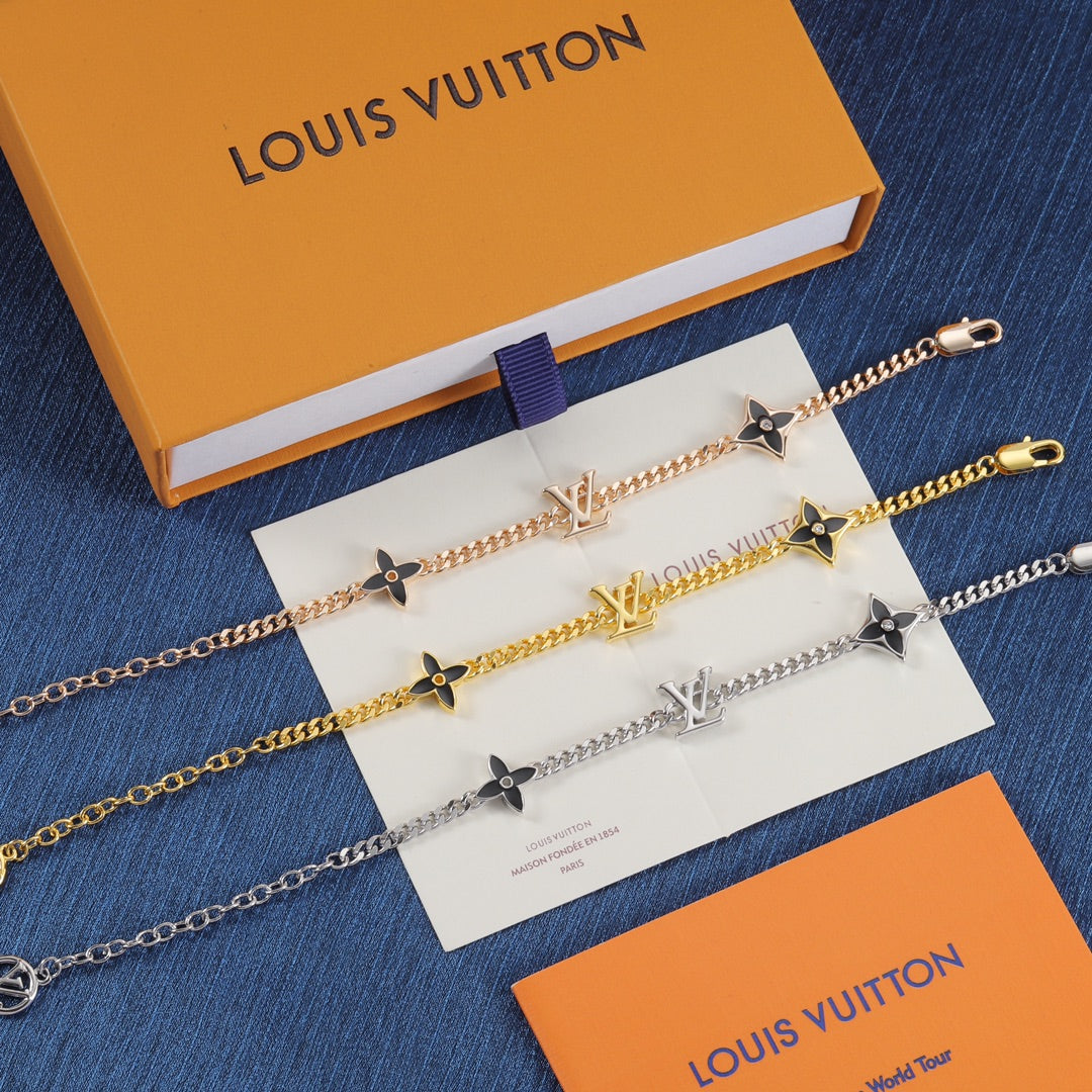 Louis Vuitton Black Four-Leaf Clover Metal Bracelet – Luxury Jewelry – product image 8