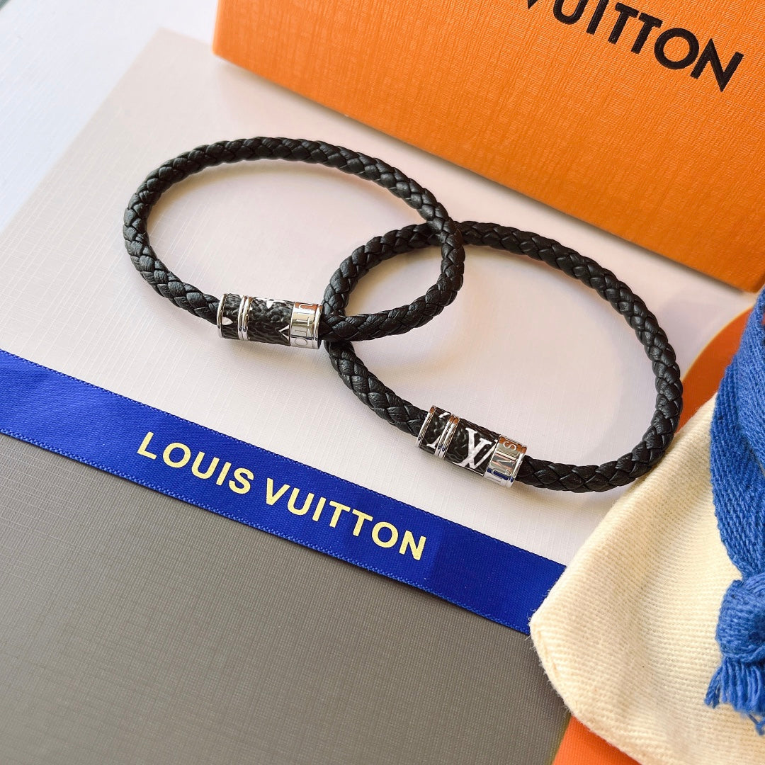Louis Vuitton Black Leather Bracelet – Luxury Jewelry – product image 2