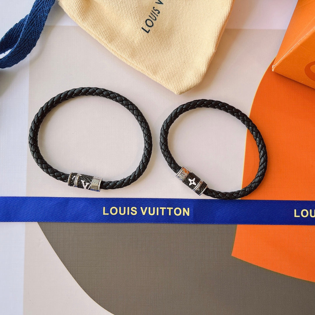 Louis Vuitton Black Leather Bracelet – Luxury Jewelry – product image 4