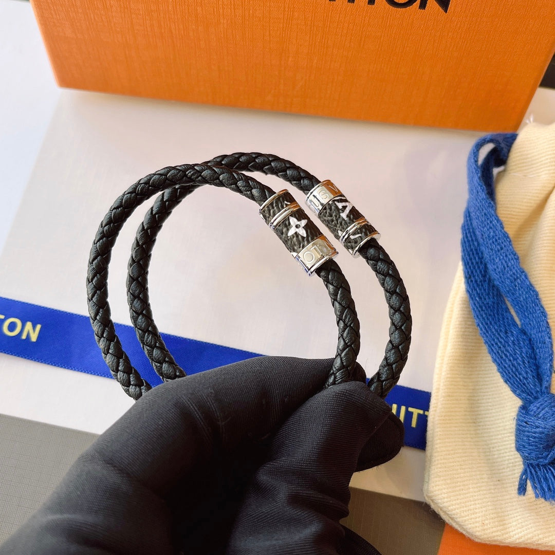 Louis Vuitton Black Leather Bracelet – Luxury Jewelry – product image 5