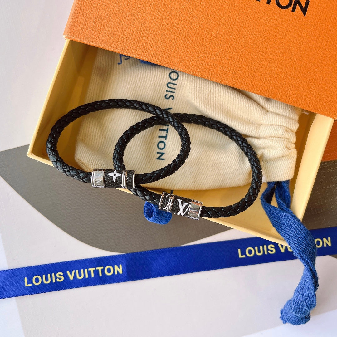 Louis Vuitton Black Leather Bracelet – Luxury Jewelry – product image 6