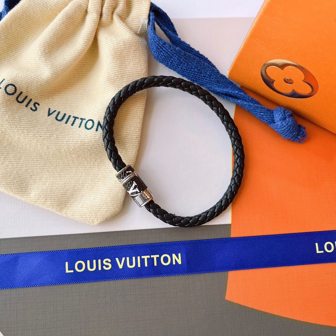 Louis Vuitton Black Leather Bracelet – Luxury Jewelry – product image 7