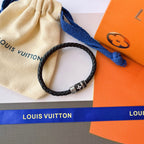 Louis Vuitton Black Leather Bracelet – Luxury Jewelry – product image 9