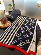 Louis Vuitton Cashmere 4 Colorblock Monogram Knitted Scarf for Women – product image 2