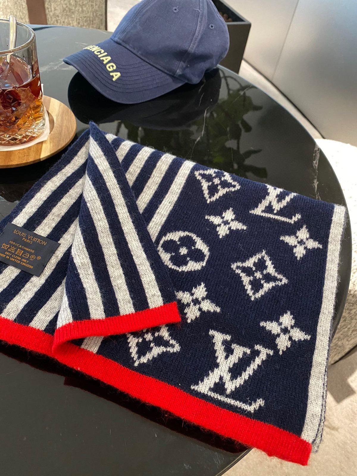 Louis Vuitton Cashmere 4 Colorblock Monogram Knitted Scarf for Women – product image 4