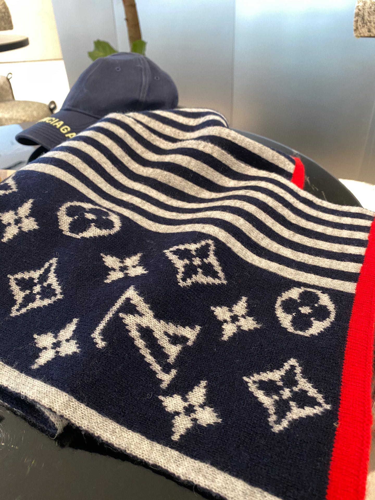 Louis Vuitton Cashmere 4 Colorblock Monogram Knitted Scarf for Women – product image 5