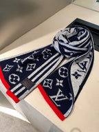 Louis Vuitton Cashmere 4 Colorblock Monogram Knitted Scarf for Women – product image 6