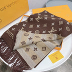 Louis Vuitton Cashmere Classic Monogram Warm Fringe Scarf Shawl for Women – product image 2