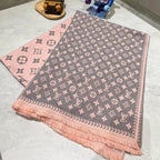 Louis Vuitton Cashmere Color Block Letter Border Jacquard Scarf for Women – product image 10