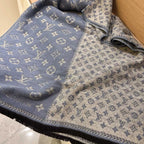 Louis Vuitton Cashmere Color Block Letter Border Jacquard Scarf for Women – product image 16