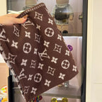 Louis Vuitton Cashmere Color Block Letter Border Jacquard Scarf for Women – product image 22