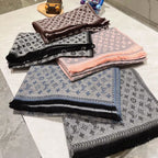 Louis Vuitton Cashmere Color Block Letter Border Jacquard Scarf for Women – product image 26