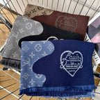 Louis Vuitton Cashmere Colorblock Edition Letter Jacquard Scarf for Women – product image 10