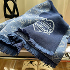 Louis Vuitton Cashmere Colorblock Edition Letter Jacquard Scarf for Women – product image 12