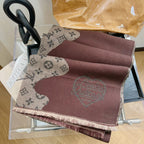 Louis Vuitton Cashmere Colorblock Edition Letter Jacquard Scarf for Women – product image 18