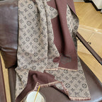 Louis Vuitton Cashmere Colorblock Edition Letter Jacquard Scarf for Women – product image 19