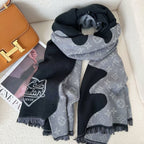 Louis Vuitton Cashmere Colorblock Edition Letter Jacquard Scarf for Women – product image 5