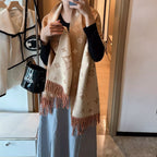 Louis Vuitton Cashmere monogram jacquard fringed scarf for Women – product image 13