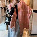 Louis Vuitton Cashmere monogram jacquard fringed scarf for Women – product image 5