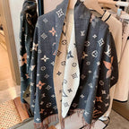 Louis Vuitton Cashmere monogram jacquard fringed scarf for Women – product image 6