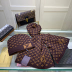 Louis Vuitton Cashmere Monogram Letter Jacquard Scarf Hat Set for Women – product image 13