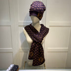 Louis Vuitton Cashmere Monogram Letter Jacquard Scarf Hat Set for Women – product image 17