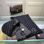 Louis Vuitton Cashmere Monogram Letter Jacquard Scarf Hat Set for Women – product image 19