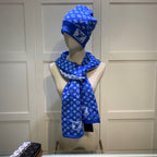 Louis Vuitton Cashmere Monogram Letter Jacquard Scarf Hat Set for Women – product image 27