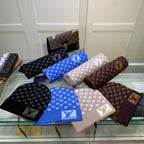 Louis Vuitton Cashmere Monogram Letter Jacquard Scarf Hat Set for Women – product image 32