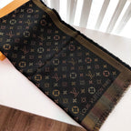 Louis Vuitton Classic Color Striped Gold Silk Square Scarf for Women – product image 14
