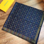 Louis Vuitton Classic Color Striped Gold Silk Square Scarf for Women – product image 19