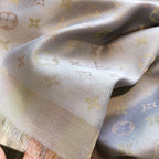 Louis Vuitton Classic Color Striped Gold Silk Square Scarf for Women – product image 23