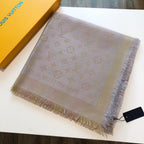 Louis Vuitton Classic Color Striped Gold Silk Square Scarf for Women – product image 8