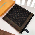 Louis Vuitton Classic Color Striped Gold Silk Square Scarf for Women – product image 9
