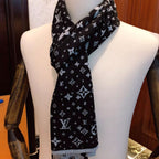 Louis Vuitton Classic Monogram Cashmere Jacquard Knit Scarf for Women – product image 8