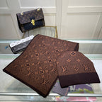 Louis Vuitton Classic Monogram Unisex Wool Scarf Hat Set – product image 2