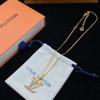Louis Vuitton Colored Crystal Logo Pendant Necklace – Luxury Designer Jewelry – product image 1