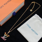 Louis Vuitton Colored Crystal Logo Pendant Necklace – Luxury Designer Jewelry – product image 3
