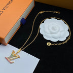 Louis Vuitton Colored Crystal Logo Pendant Necklace – Luxury Designer Jewelry – product image 5